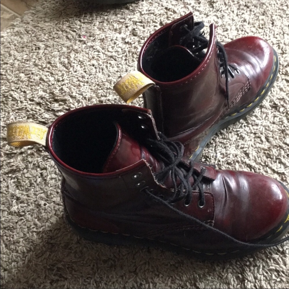 Red Doc Martens *extremely used* WELL WORN